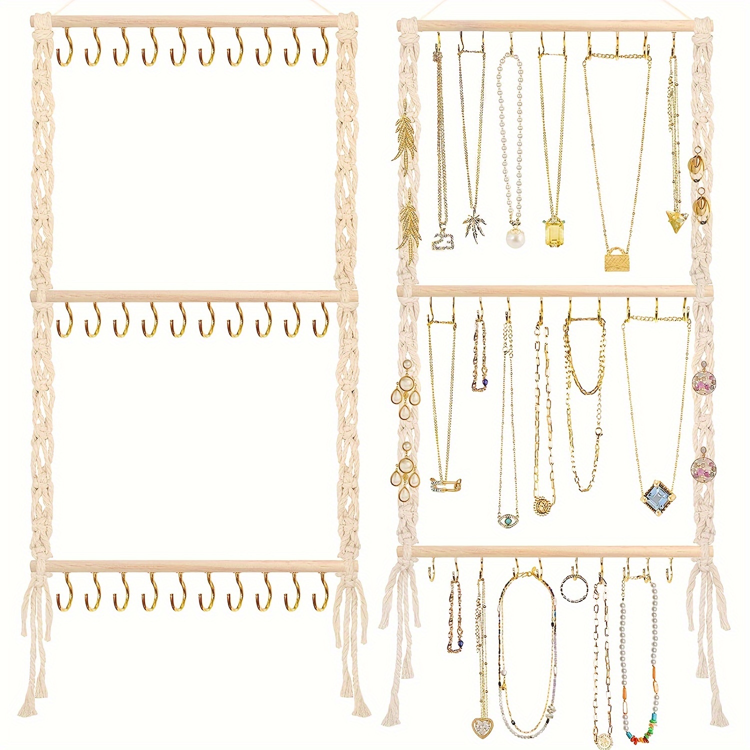 

1pc Jewelry Organizer, -mounted Rectangular Hanging Necklace And Earring And -and- For Jewelry