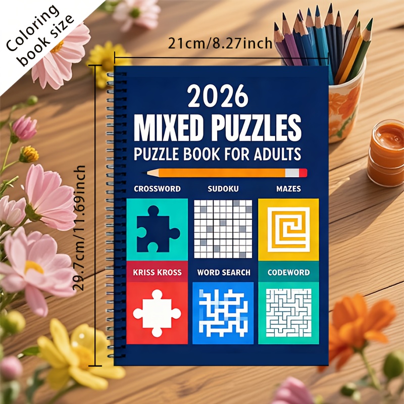 Image of This -one Puzzle Book For Adults Includes Sudoku, , And Brain Teasers. A Book With Included, Perfect For Holidays, Family Lessons, And The Whole Year. A Perfect Gift For Yourself, Family, .