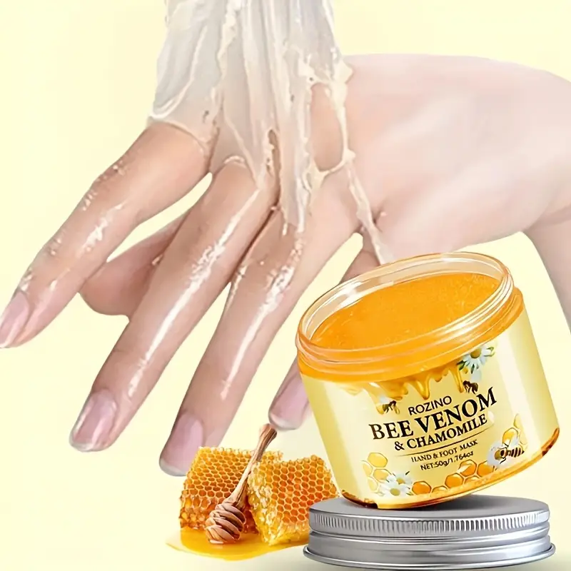 50g bee chamomile hand and mask firming hypoallergenic deep moisturizing rich in honey chamomile and bee with physical exfoliation through beads for smoothing moisturizing and brightening hands and feet reappearance of tight skin details 0