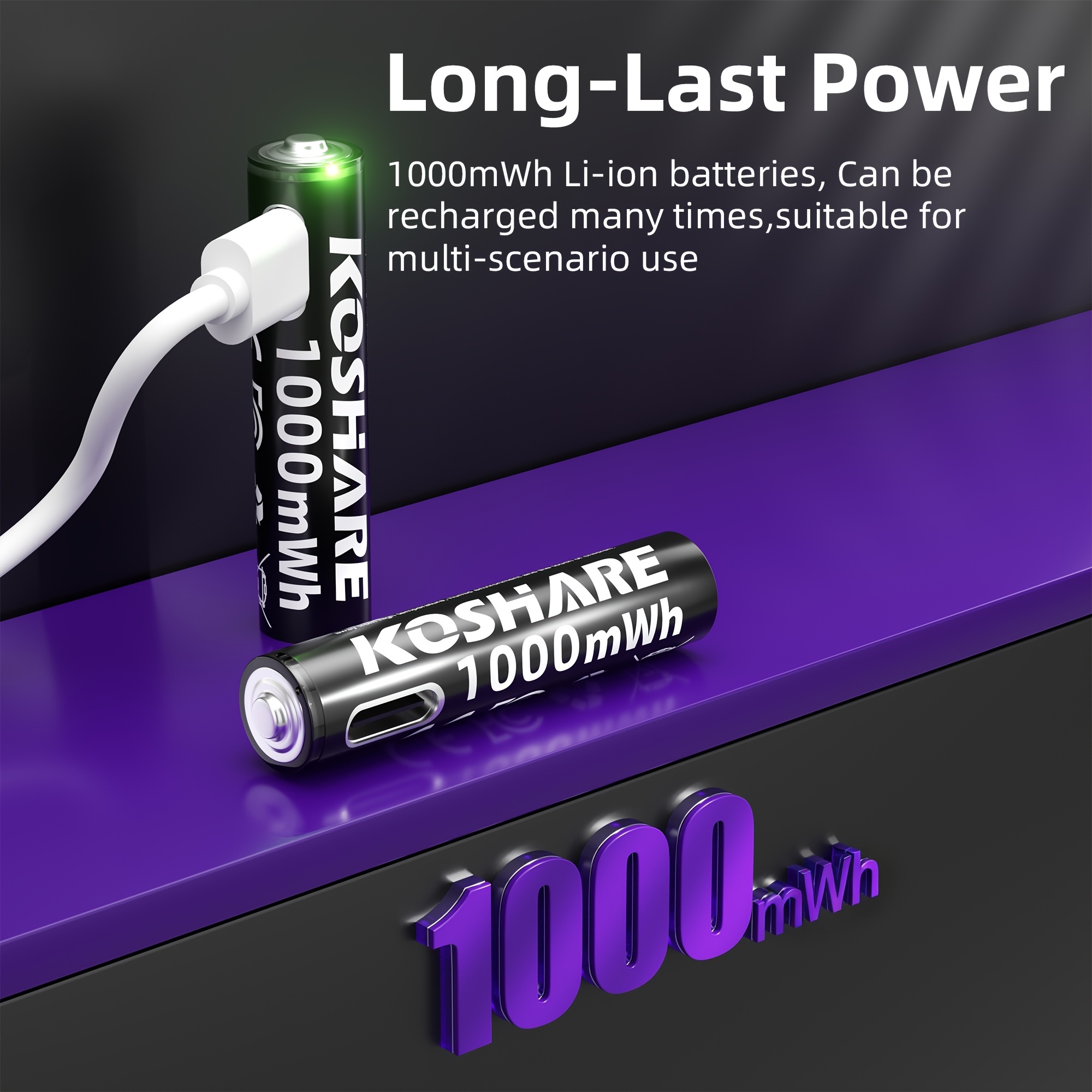    -высококачественная перезаряжаемая литиевая   aaa 1.5v, емкость 1000 мвт·ч, зарядка через   type-c, может быть использована более 1500 раз, стабильное напряжение, подходит для пультов дистанционного управления, будильников, дверных звонков, фонариков, бритв, автомобильных ключей, игровых контроллеров Детали 3