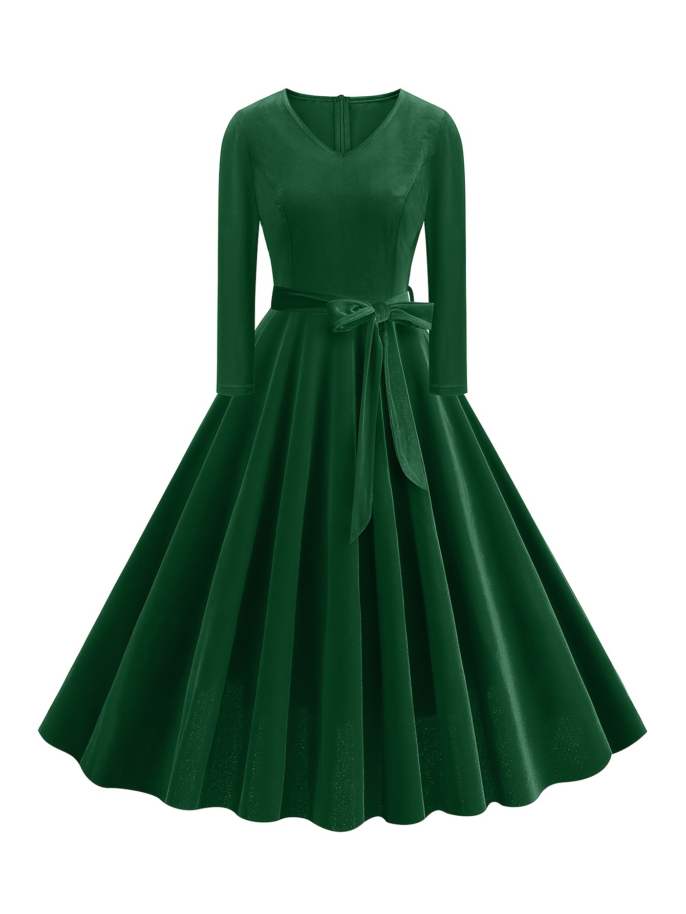 winter green dresses for women Dotted Velvet Green Elegant Party Christmas Winter Dresses for Women S –  FashionLoveHunter