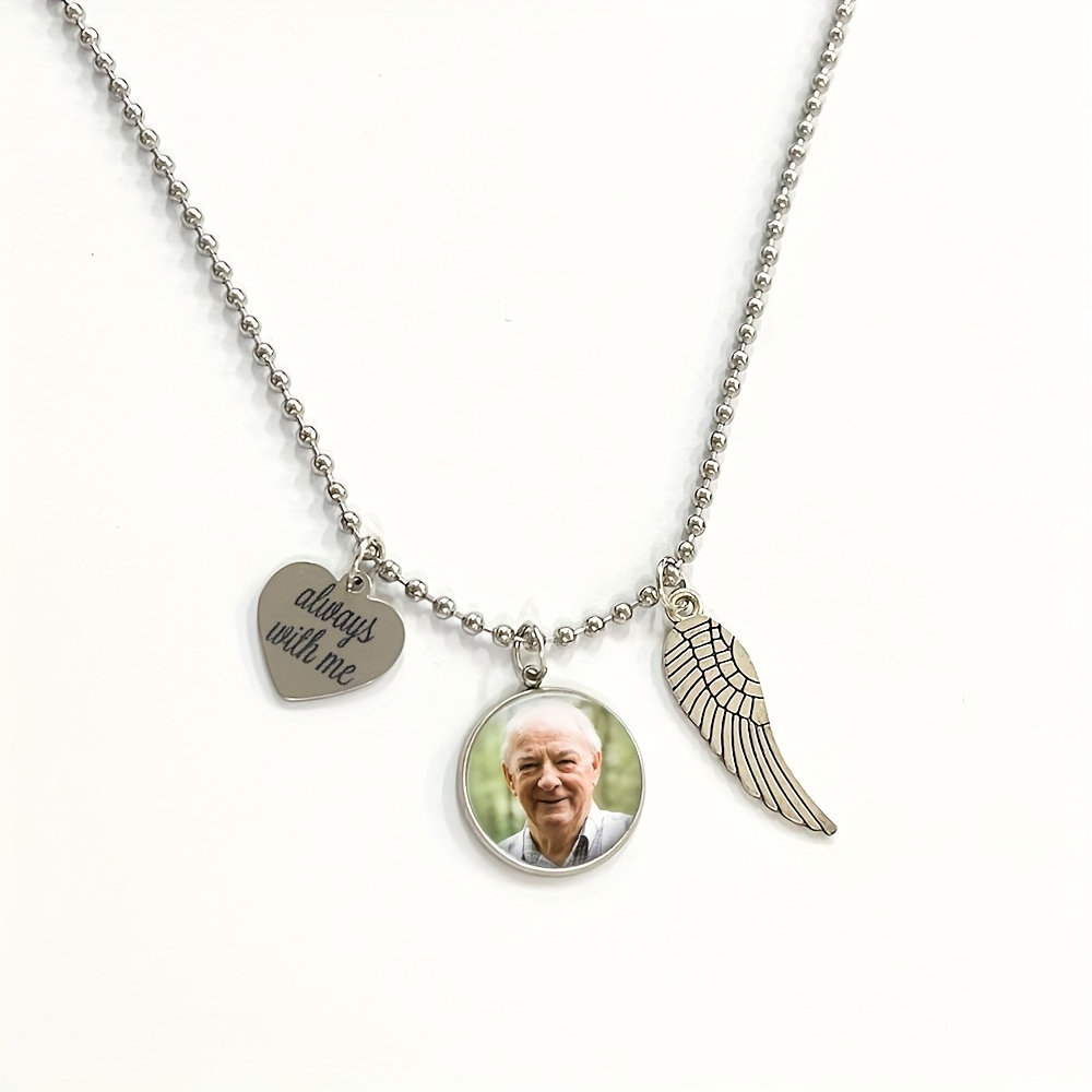 TEMU Personalized Photo Memorial Necklace | Custom With Your 's Picture | Sympathy Keepsake Pendant