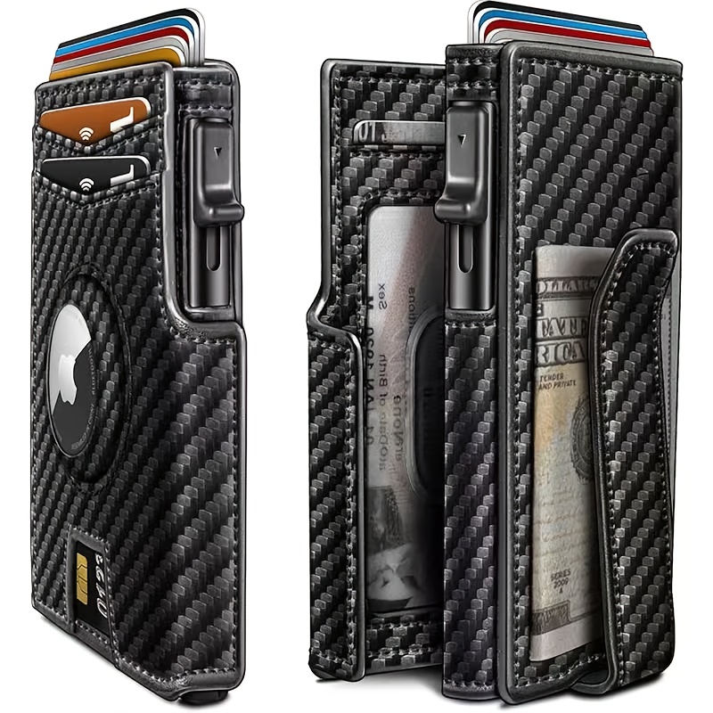 Slim Bifold Wallet for Men - Authentic Leather Rfid-Blocking Wallet Featuring Card Slots, Cash Compartment, And ID Holder (Black), Sleek Design, Perfect Gift for Father'S Day And Thanksgiving
