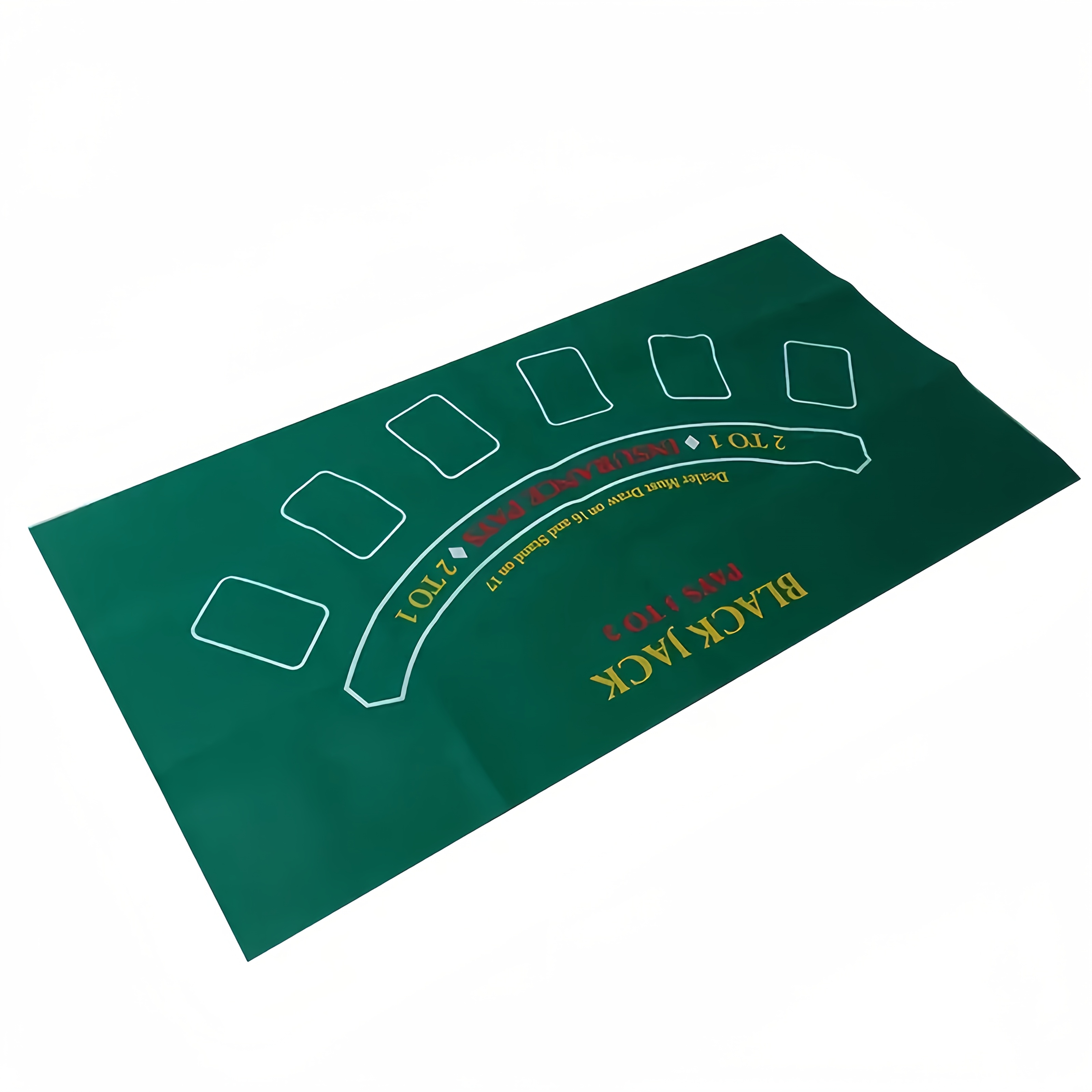 Green Two-Sided Poker Mat Featuring Red And White Design