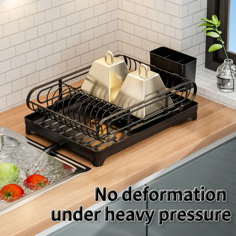 dish drying rack dish rack dish racks for kitchen counter dish drainer with removable utensil holder and swivel spout Product details 1