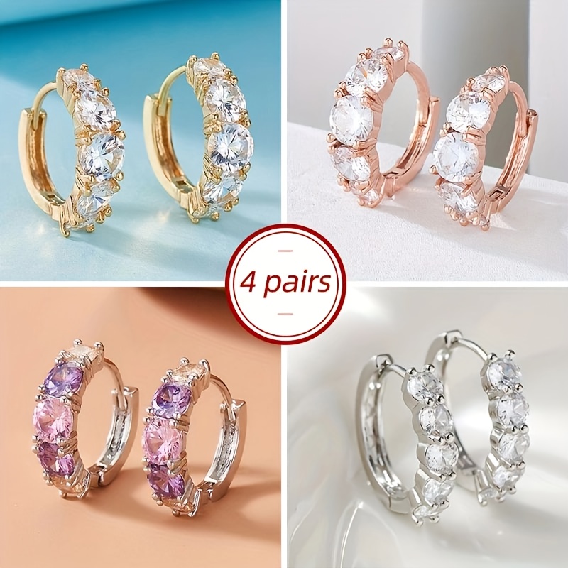 

4 Of Hypoallergenic - Moissanite Setting, And - For Parties, Weddings And Outfits, And The For Christmas