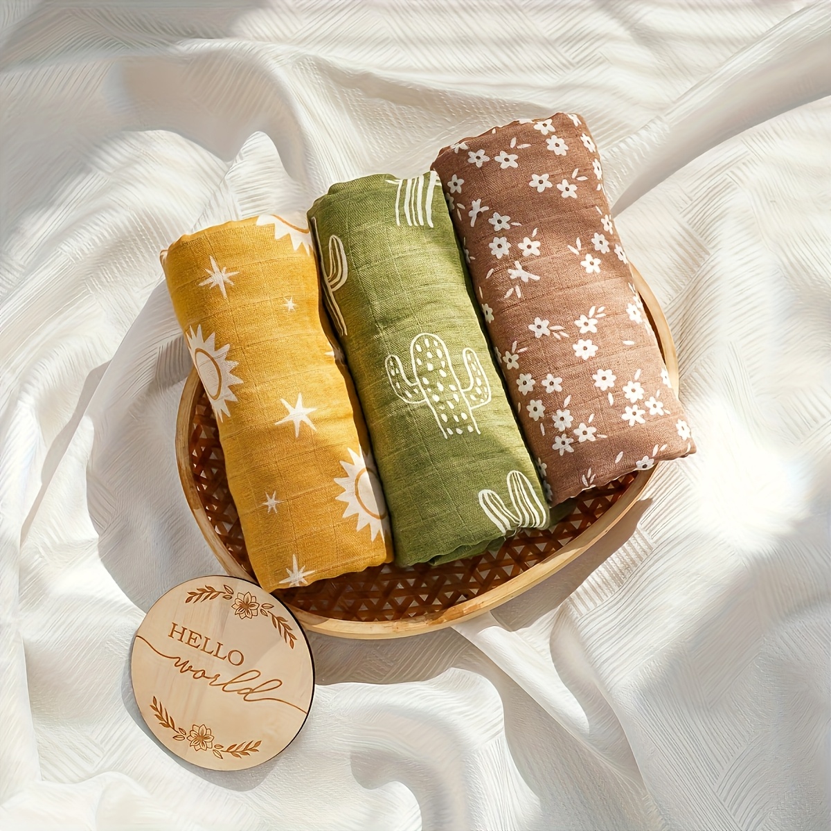 Happyflute Summer Bamboo Muslin Swaddle Blankets Set of 2