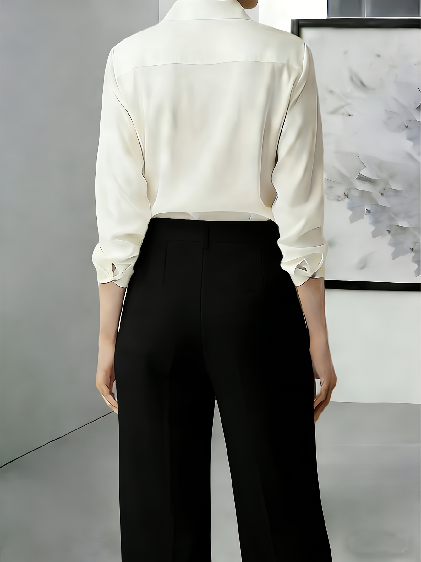 Women's Elegant Solid Color Suit Trousers, with Pockets, Three-dimensional Tailoring, Comfortable Fabric, Machine Washable, Perfect for Casual Office Wear and Work Outings.