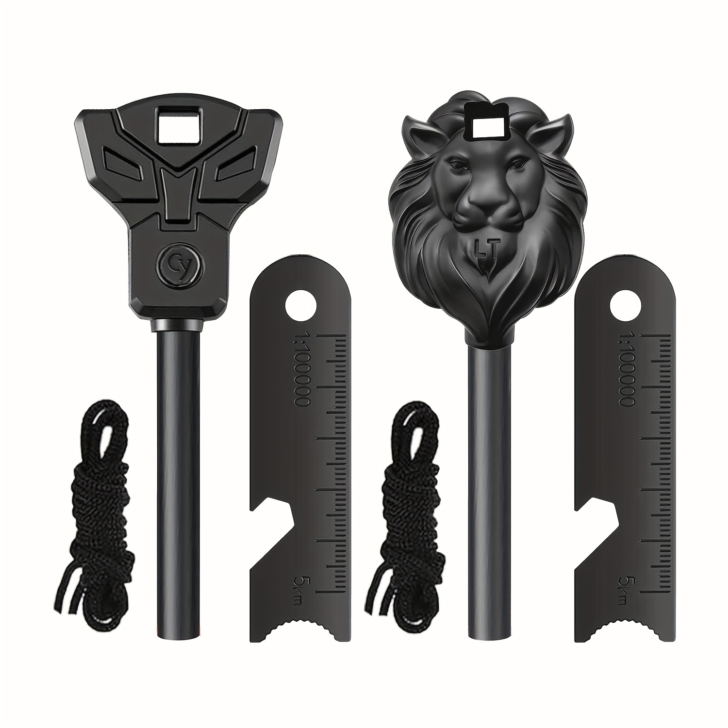 E-shop 2 Stück Outdoor Multi-Feuerstarter in verschiedenen Stilen, für Notfallausrüstung beim Backpacking, Camping, Wandern – Geeignet für verschiedene