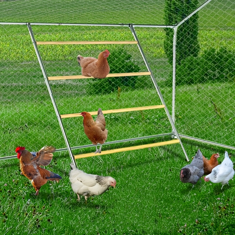 Hühner-Sitzstange XL – 142x104 Cm, Mit 4 Etagen, Aus Holz & Metall, Für Stall Oder Freilauf