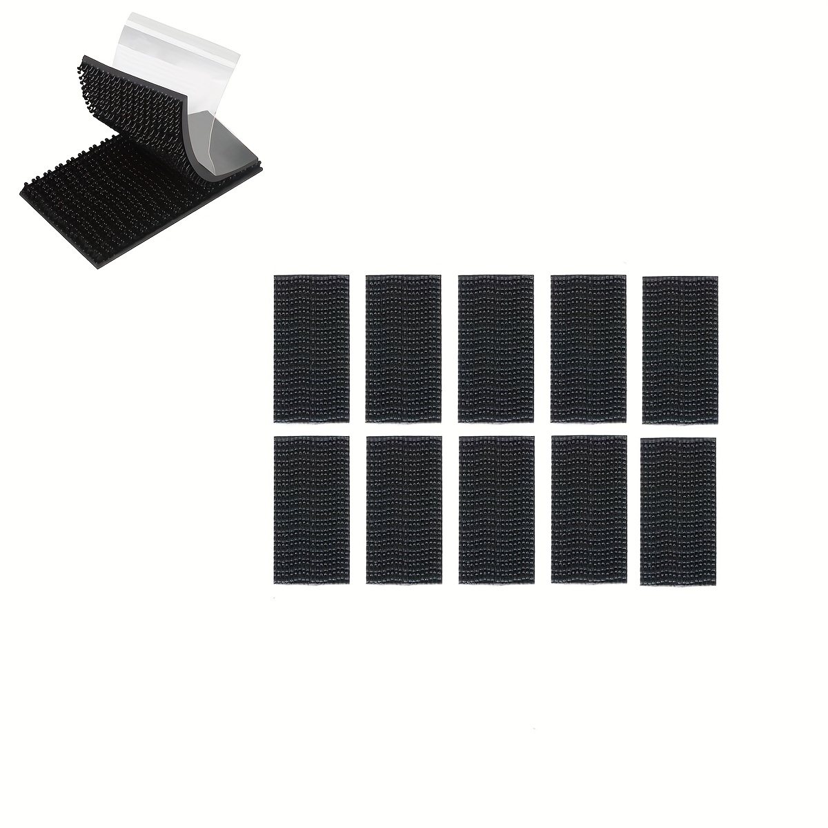 Image of Reclosable Fastener Mounting Tape - 1" X 1.97" Reclosable Adhesive Sticky Back Mushroom Tape Interlocking Mushroom Shaped, Holder Indoor And Outdoor Use, Reusable Black Fastening Strips 4pcs/10pcs