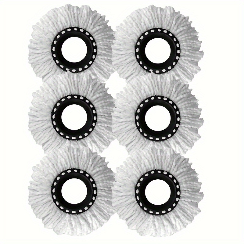 6pcs Replacement Microfiber Mop Heads, Compatible For Hurricane Spin Head, Standard Replacement Round Spin Mop Heads