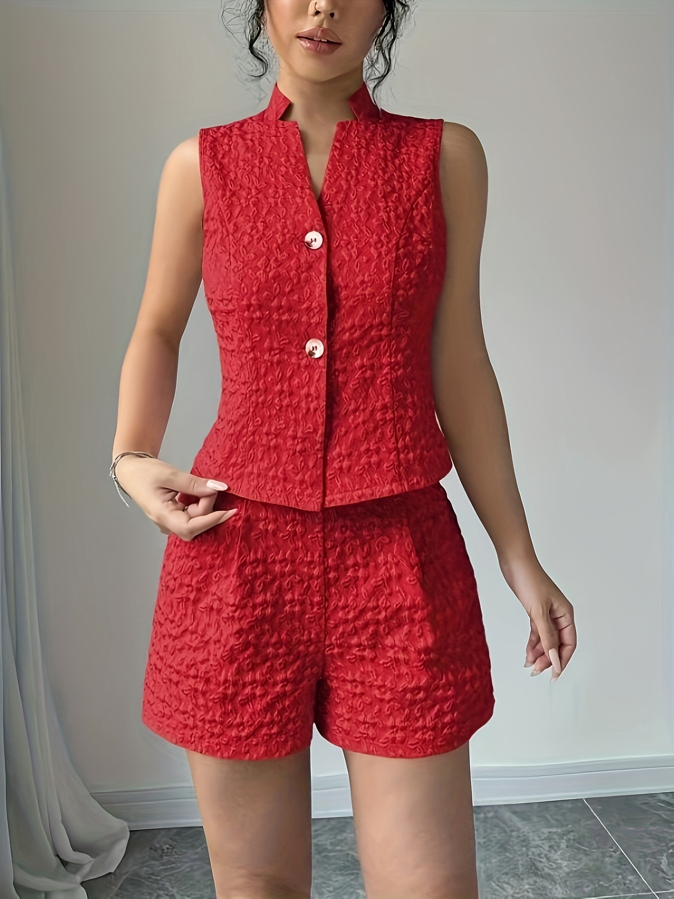 Ensemble 2 Pièces Femme Chic - Pantalon Fluide Et Gilet Sans Manches - Tenue Élégante Été Plage - 6