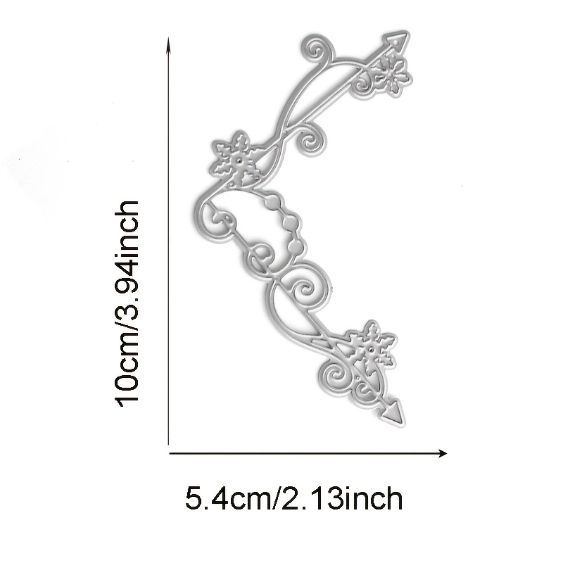 TEMU 1pc Christmas Snowflake Border Corner Metal Cutting Dies Stencils For Scrapbooking Photo Album Decorative Embossing Diy Paper Cards