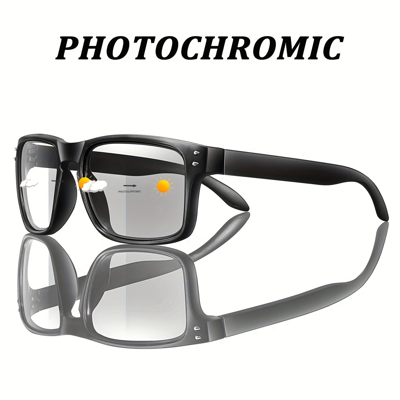 

New Women's Photochromic Fashion Glasses Classic Square Glasses Running Cycling Hiking Traveling Eyewear For Men And Women