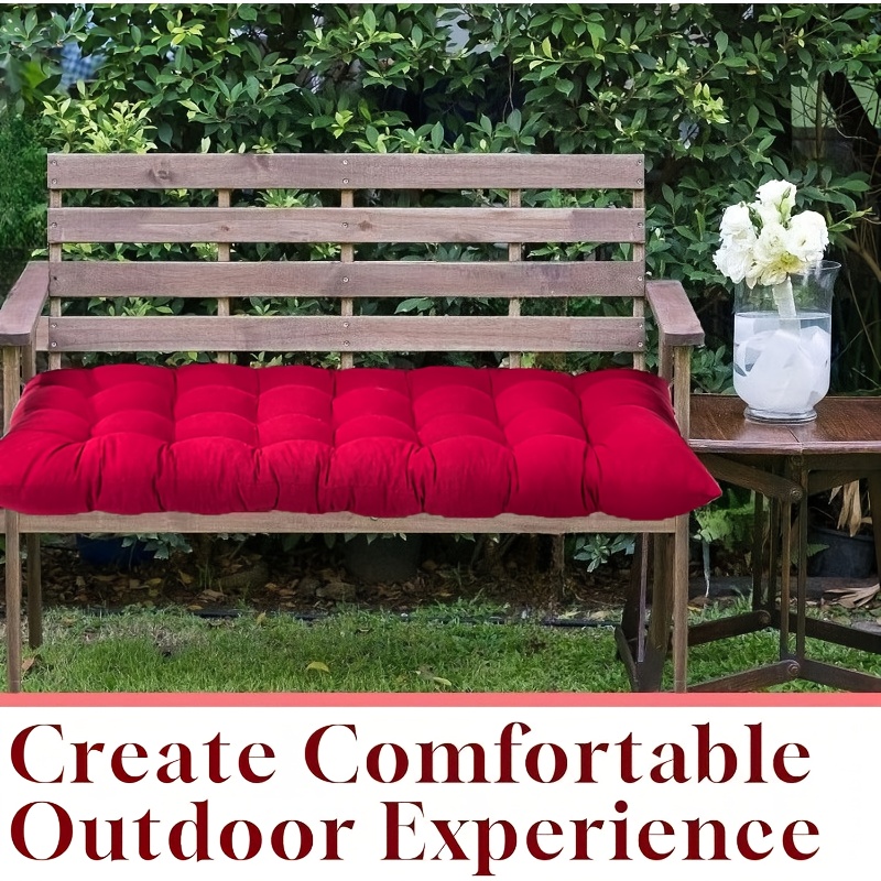 1pc patio chair cushions outdoor loveseat lounge seat pads replacement, 2-3 seater with straps, premium comfortable for garden settee bench chaise   shop (cushion only) 0