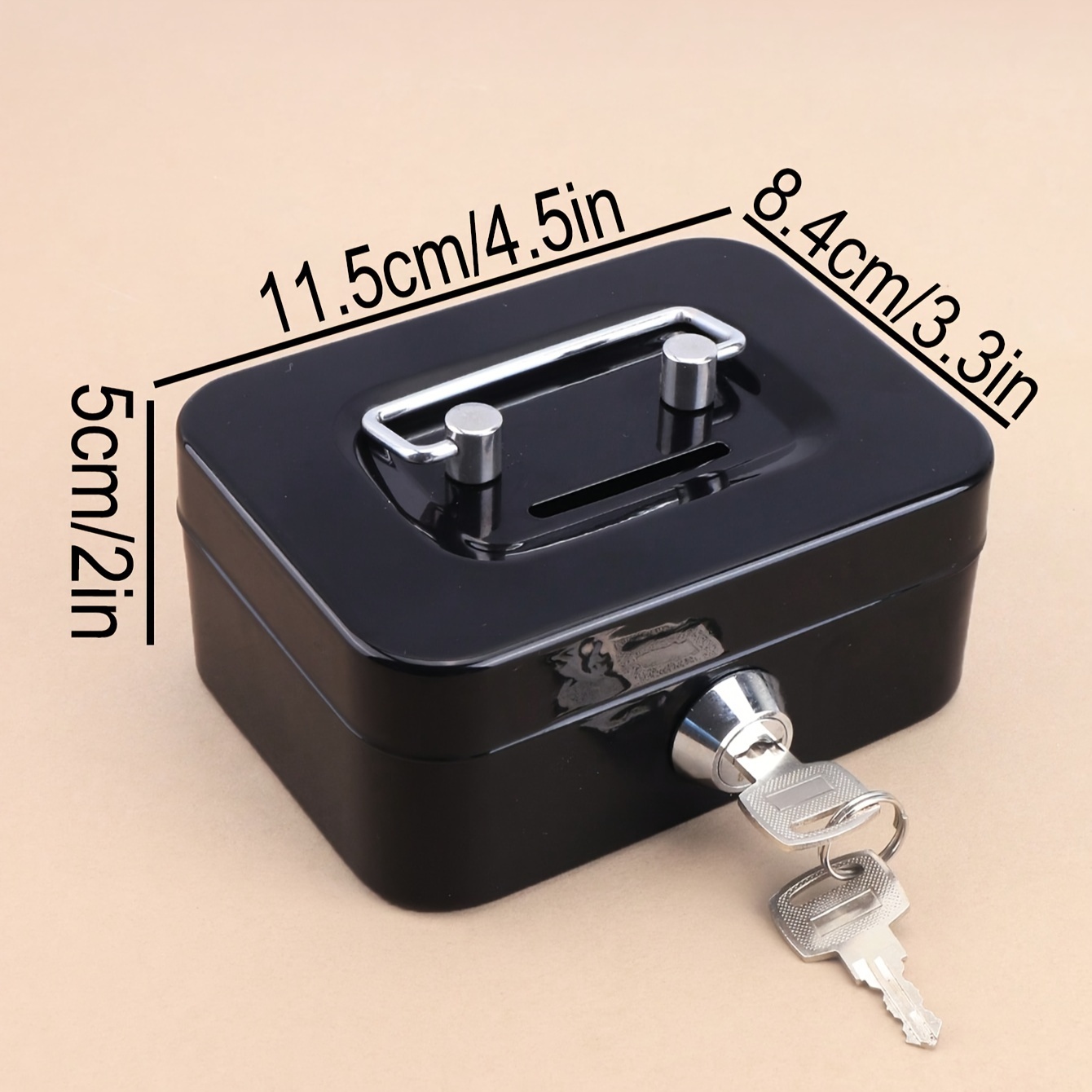 TEMU 1pc Metal Savings Box With Key , Use And Note , Home Desktop Clutter Storage With Lock