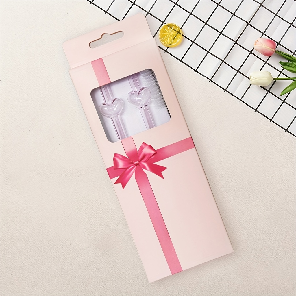 set (4 ) rosa hjärtglasstråsar återanvändbara - Temu Sweden