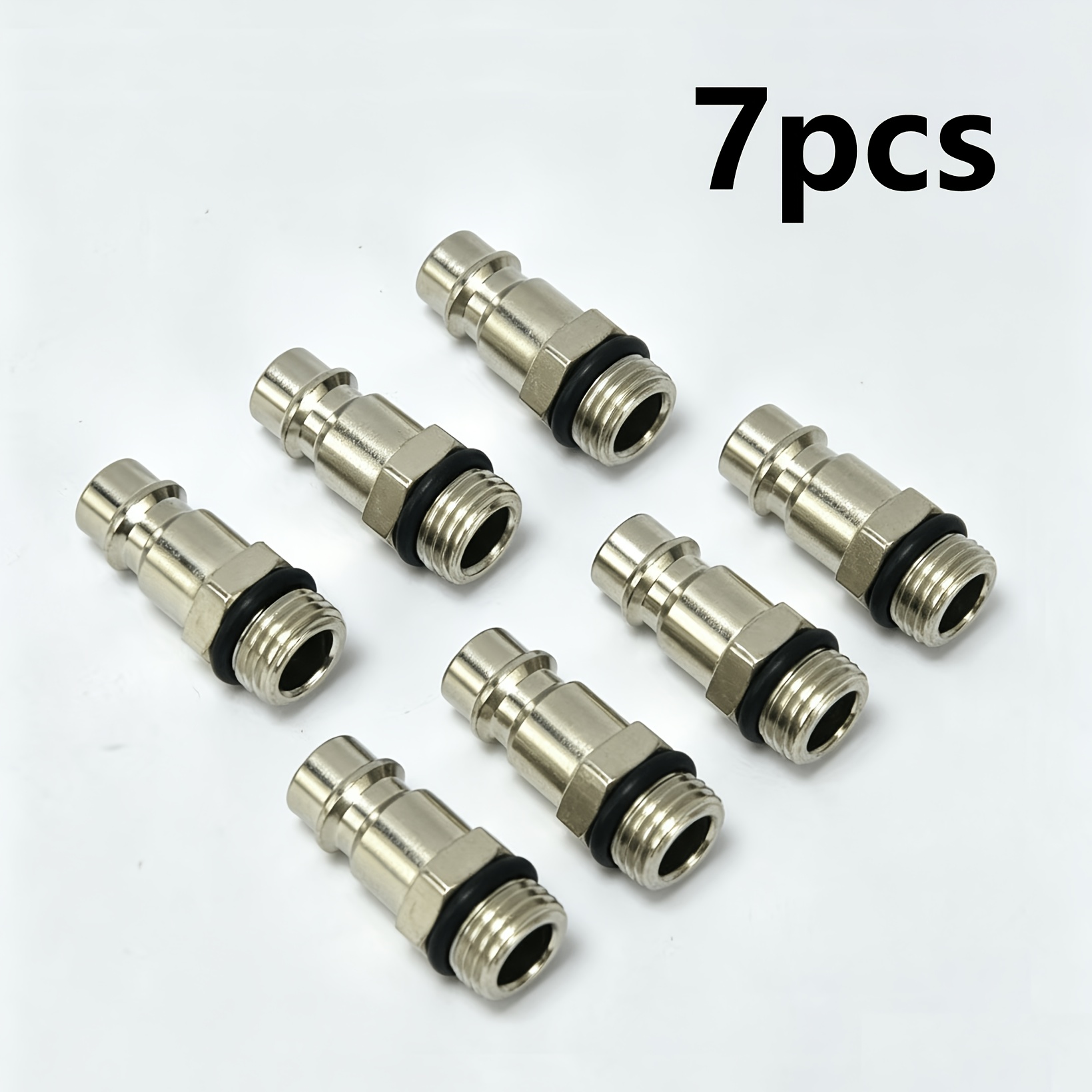 TEMU Connettore filettato esterno G1/4 con O-Ring, connettore per tubo compressore d'aria G1/4, spina rapida per utensili pneumatici, per pistole a