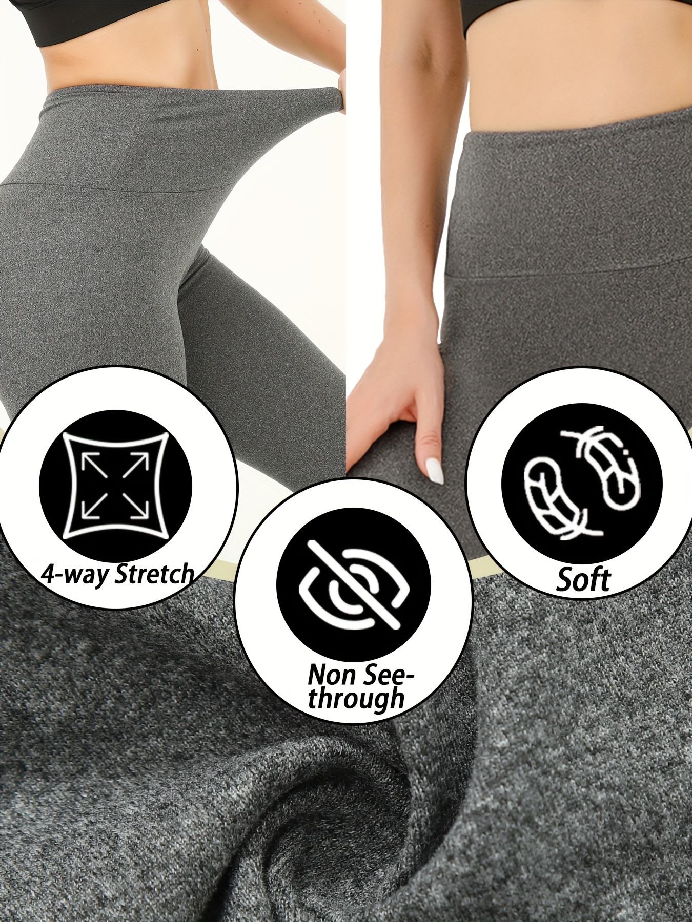  3 Pack Leggings For Women-No See-Through High Waisted Tummy  Control Yoga Pants Workout Running Legging Small-Medium