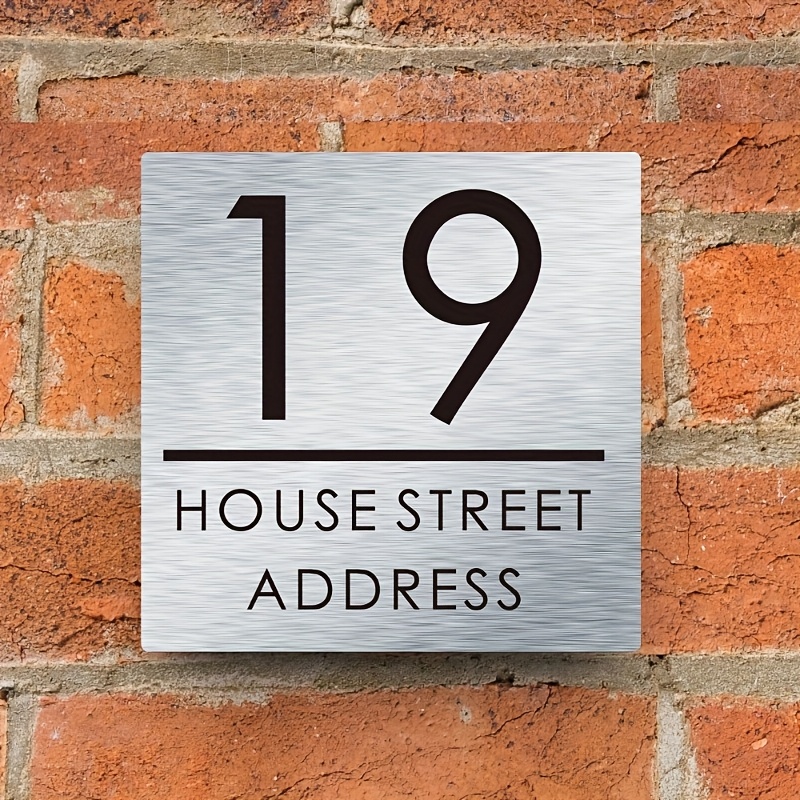 TEMU [customization] 1pc Customizable House Number, Suitable For Home Theme, High Quality, Offering Engraving Text Option, No Electricity Required,