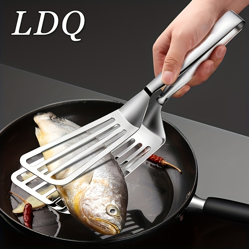 

1pc, Multifunctional Stainless Steel Serving Tongs For Buffet For Restaurant, Fish Frying, Bread, Steak, Salad, And Dessert - Kitchen Tools For Effortless Food Prep And Presentation