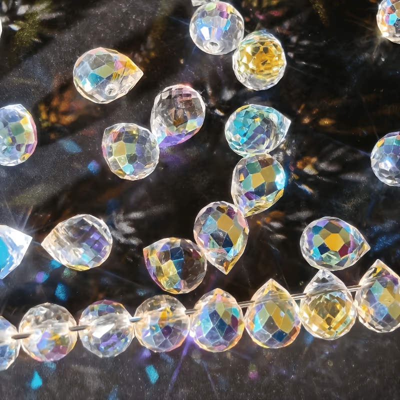 Image of 65pcs Prism Sunlight Catchers Rainbow Hanging Ornaments, Window Hangings Beads As Gifts White Elegant Necklace Jewelry Making Materials
