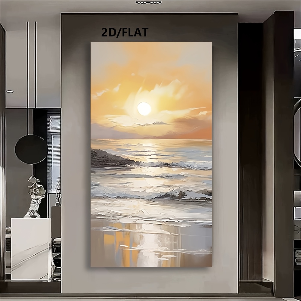 TEMU 2d Flat, 100% Hand-painted Oil Painting Art, A , Modern Abstract Scenery, Decoration Gift, Wall Art, Suitable For Living Rooms, Dining Rooms,