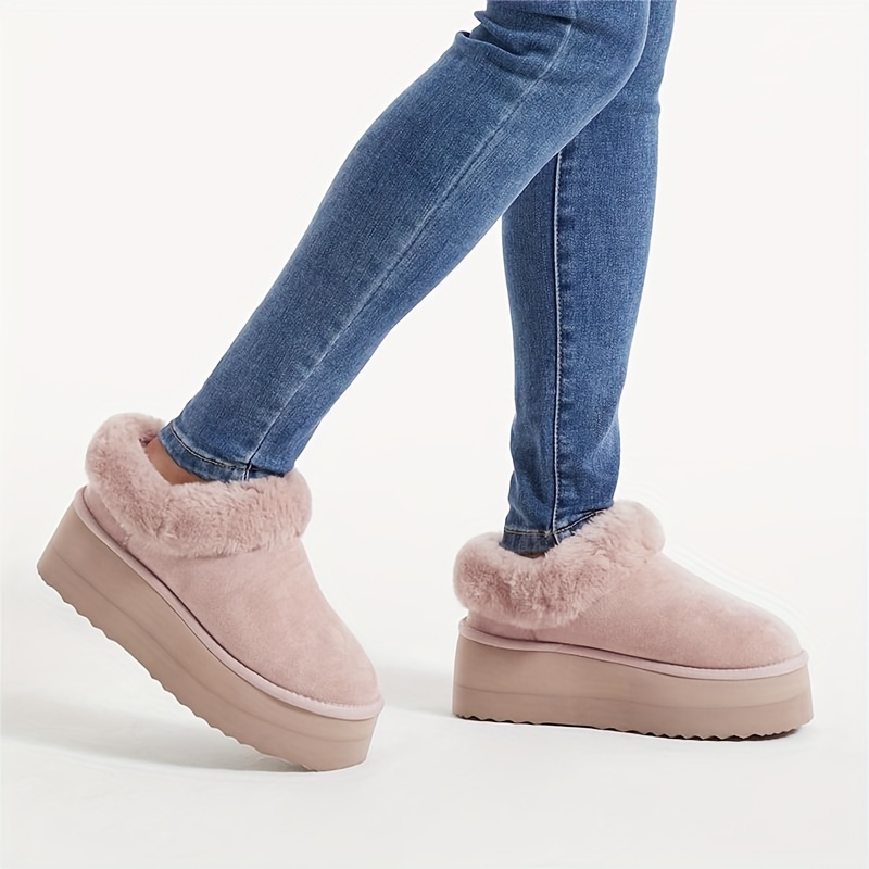 Casa Pantuflas Tipo Botas De Peluche Pantuflas De Plataforma Para