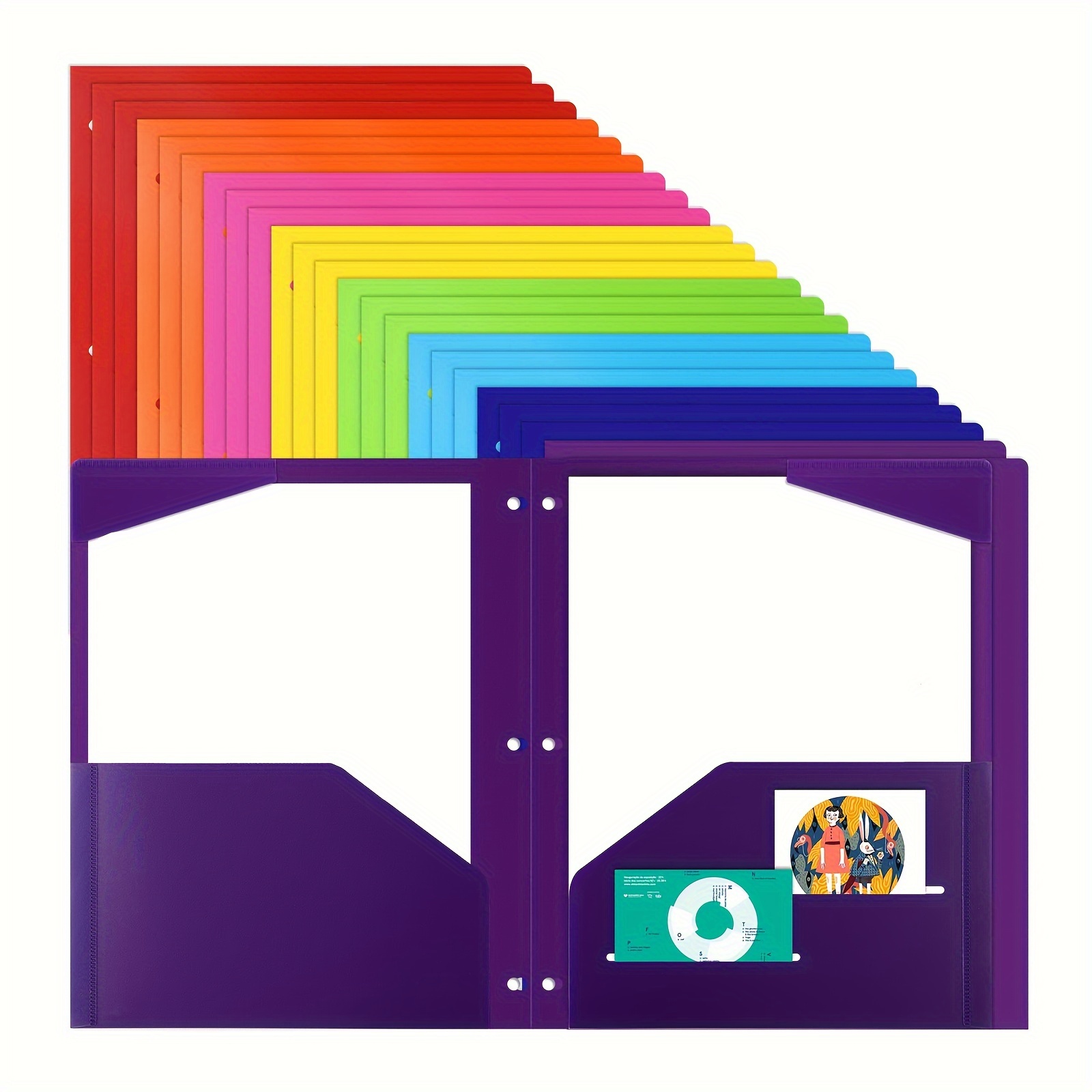 

24 Folders 3 , Folders 3 , Plastic Folder, Duty Folders 4 For , Size, 8 Assorted , 11.6x18.8