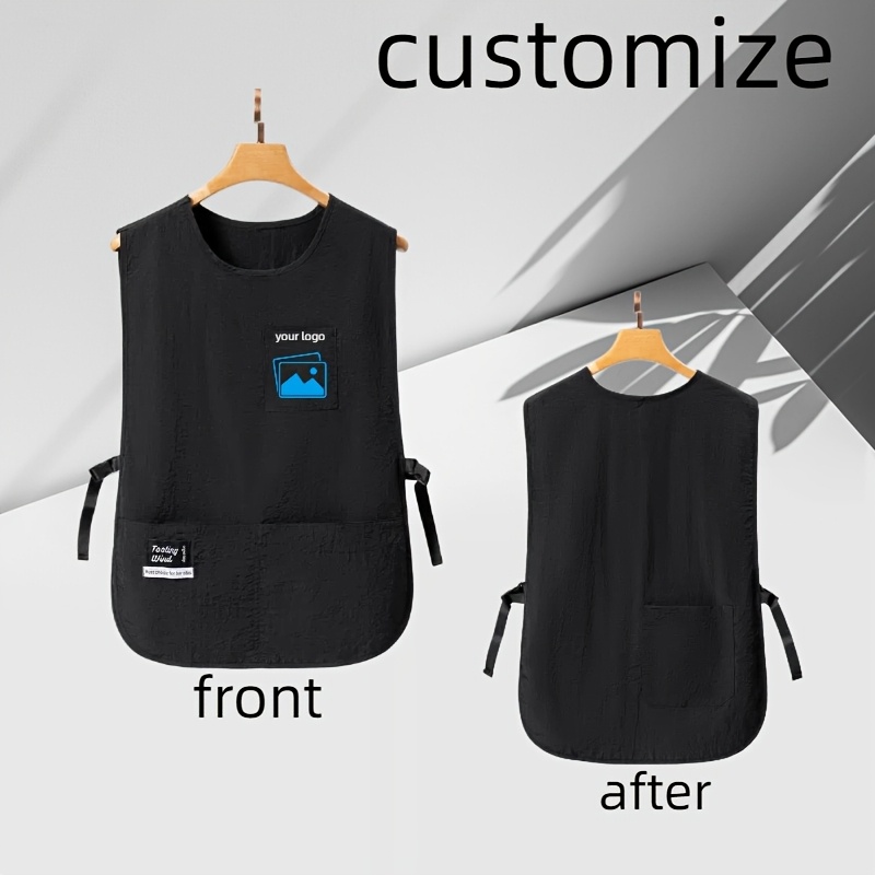 TEMU A Custom Logo Vest Apron With Multiple Front And , Durable And Easy To Clean, Suitable For , Bakers, And Food Service