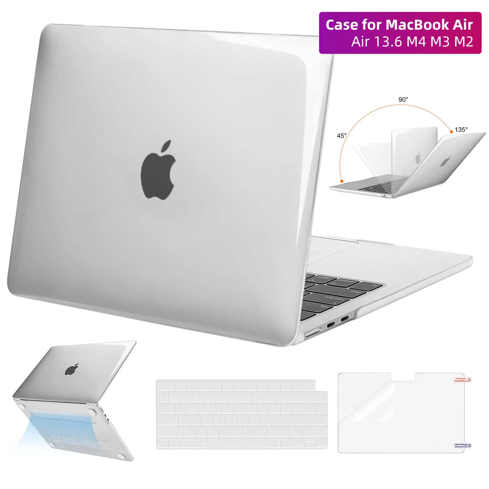 Temu Designed For 13.6, This Slim Protective Case (Hard Shell + Keyboard Cover + Screen Protector) Is Fingerprint And Scratch Resistant, Compatible-image