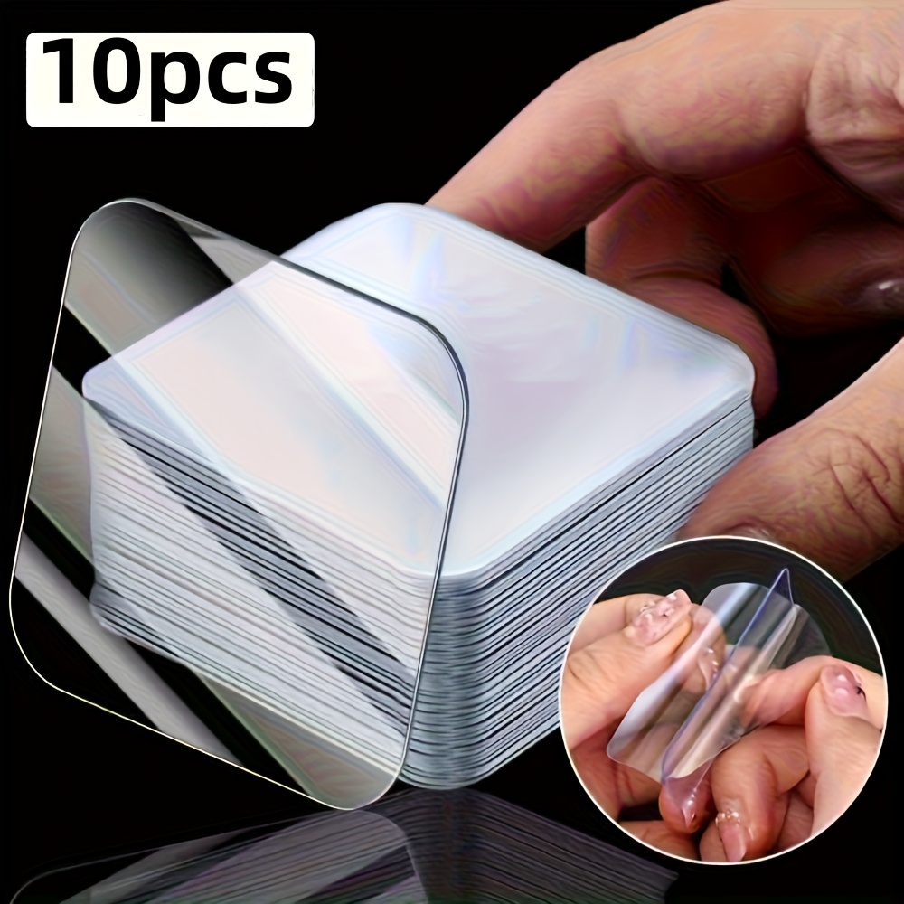 10pcs Ultra-strong No-drill Double-sided Adhesive Nano Tape, Auxiliary Fixing Transparent Strong Adhesive Tape Transparent Magic Double-sided Adhesive