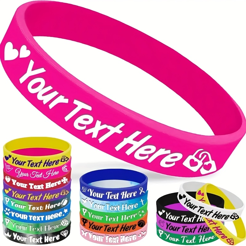 17pcs Custom Engraved Durable Silicone Wristbands for Women