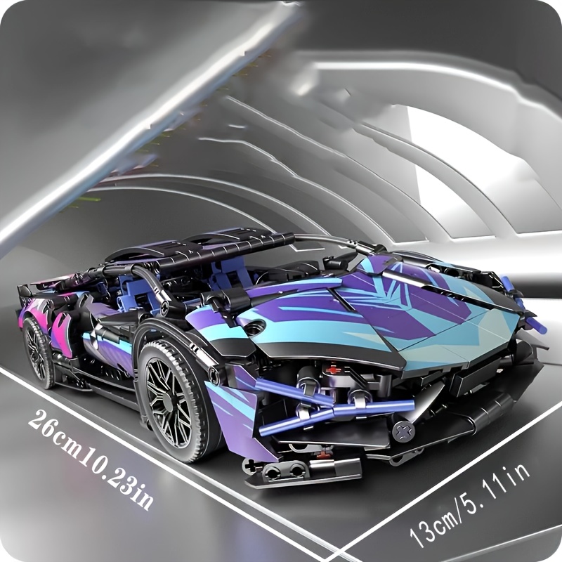 Stylish Cyberpunk Sports Car Building Block Model Medium Difficulty DIY