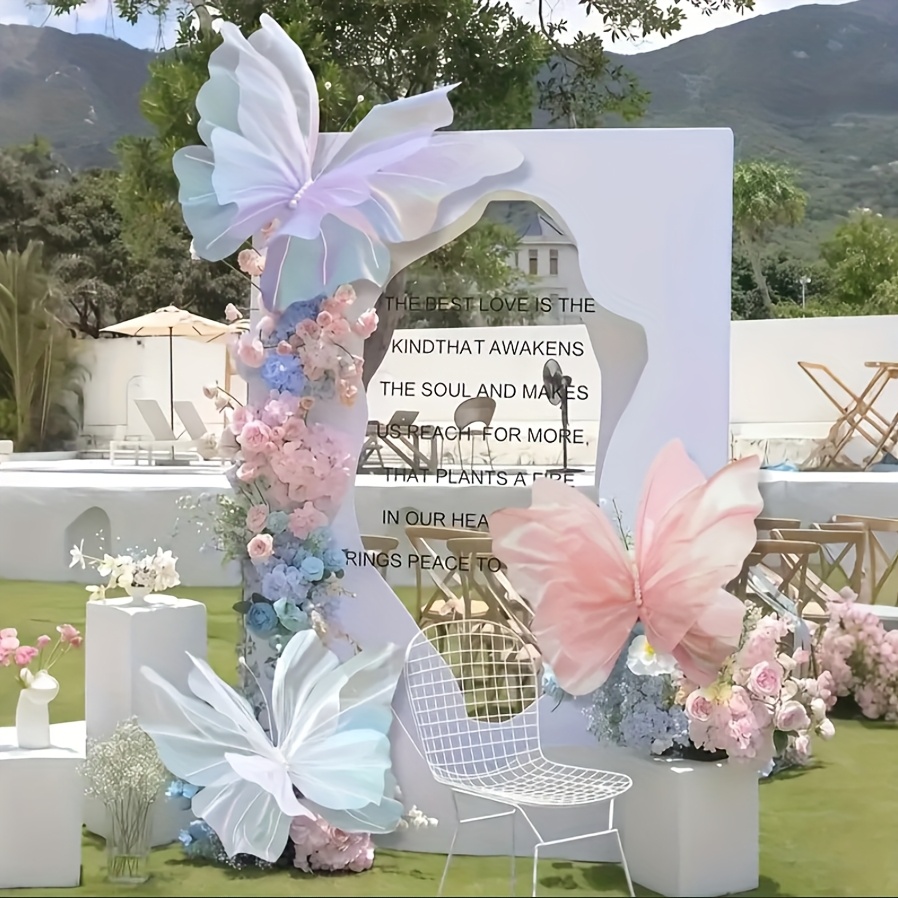 3 piezas de decoraciones elegantes de mariposas 3d de princesa   - mariposas de tela en    , rosa   y    , adecuadas para   de san valentín, navidad,  ,    , fondos fotográficos y   estacionales, decoraciones para fiestas