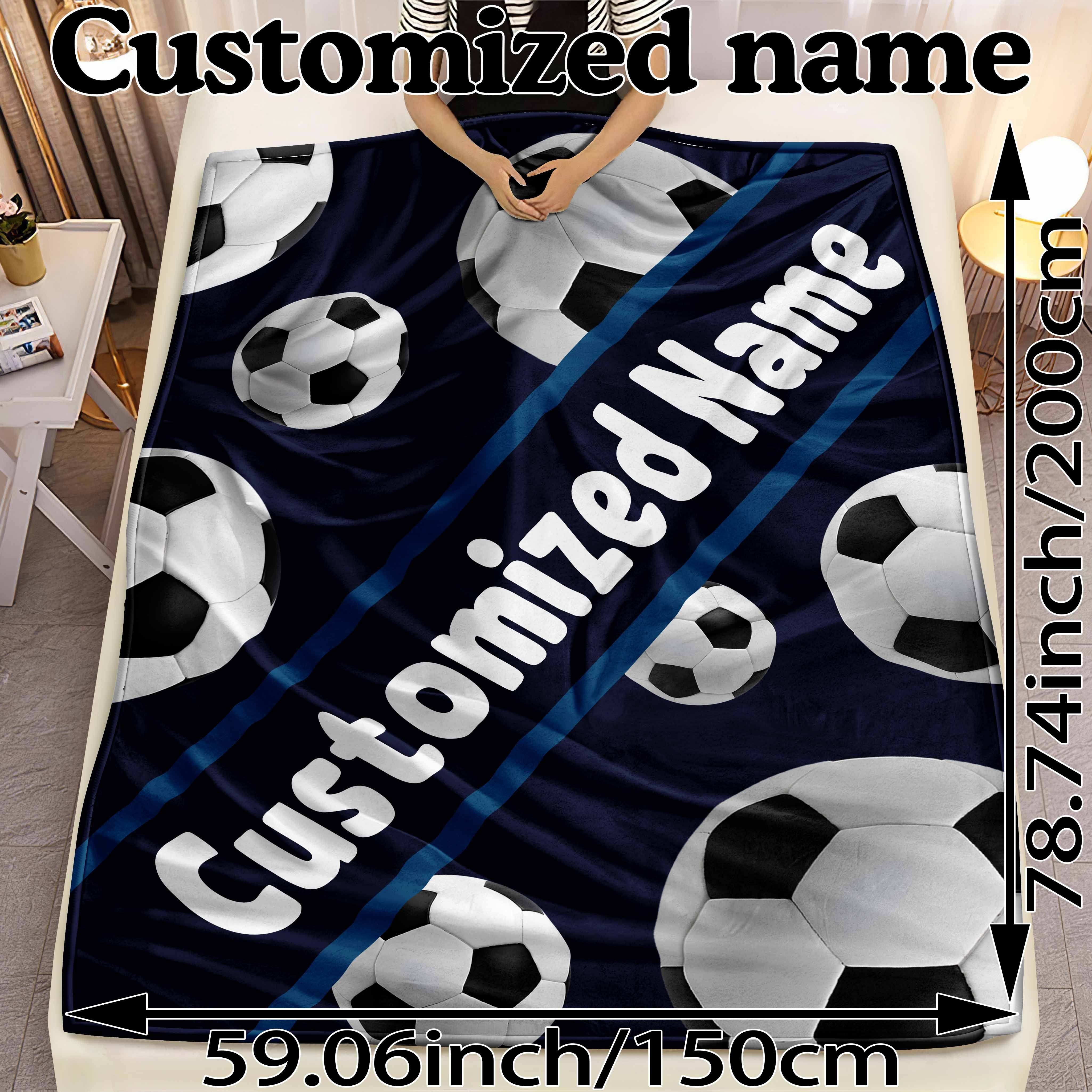 TEMU Customizable Fleece Blanket, Personalized Name Print, Reversible, Contemporary , Machine Washable, Multipurpose Seasons, , Boys, Adults,