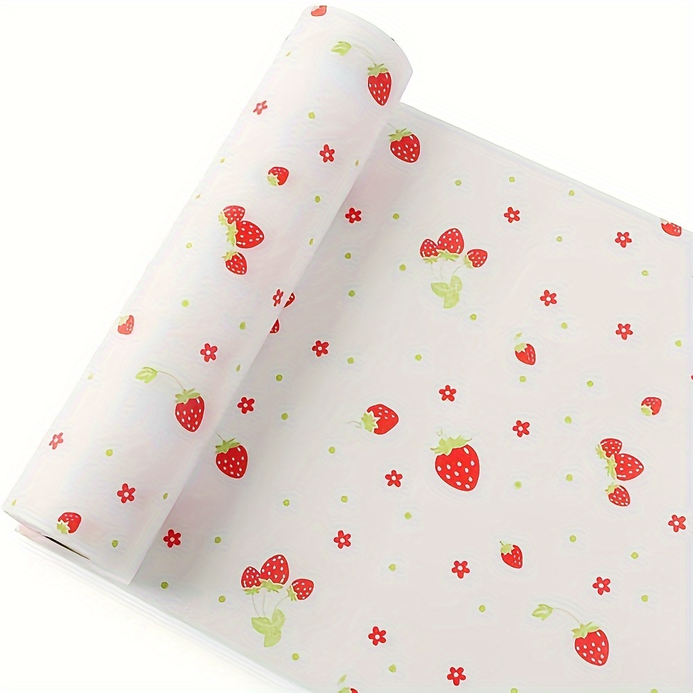 

Eva Waterproof Shelf Liners With Strawberry Print, Non-slip Kitchen & Refrigerator Drawer Mats, Anti-oil Cupboard Pad, Table Place Mat - 1 Roll (11.8in X 78.7in)