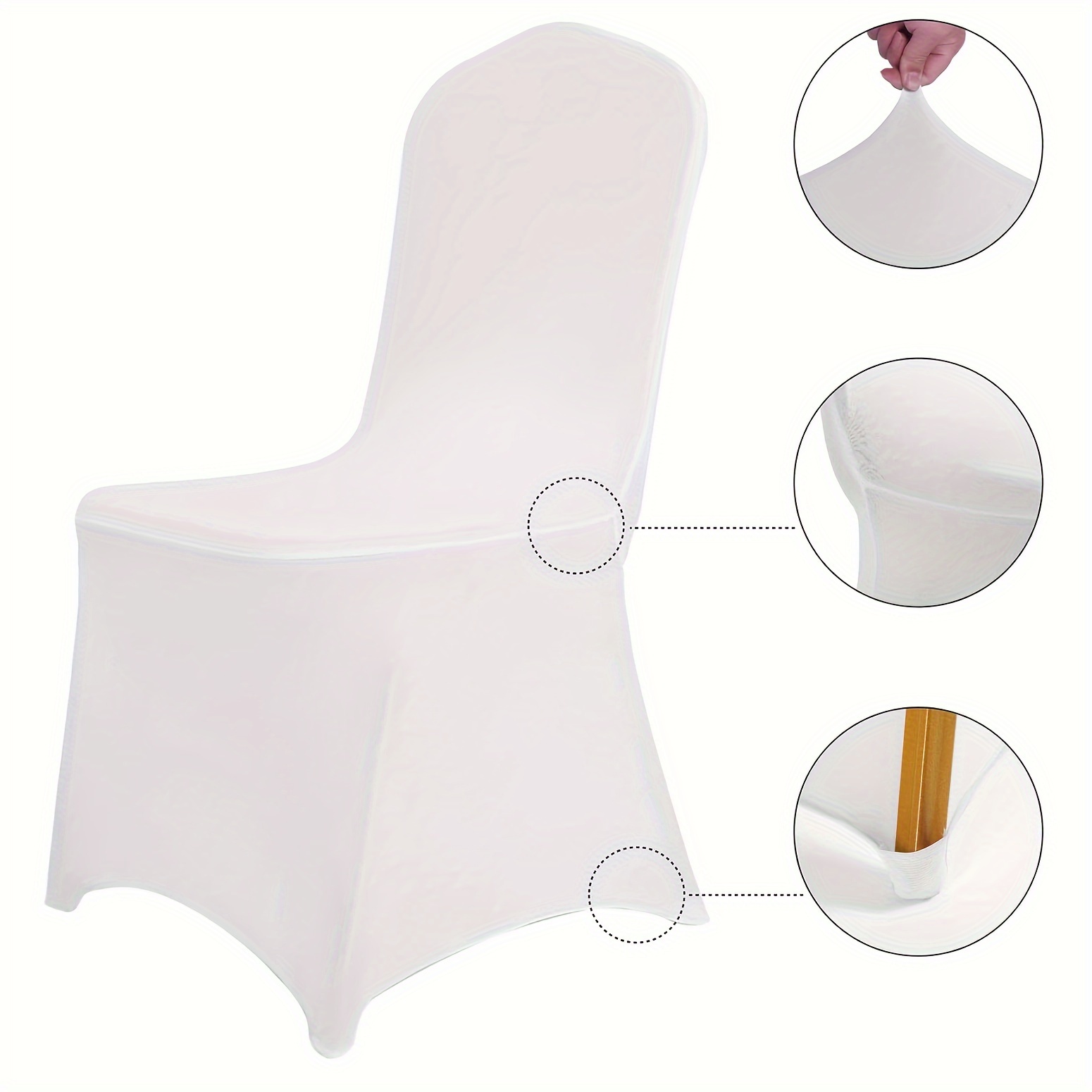 White Chair Covers 50 Pcs Spandex Chair Cover Polyester Elastic Cover Chair  Covers for Party Folding Chair Wedding Party Chair Cover Dining Banquet Chair  Covers : : Home