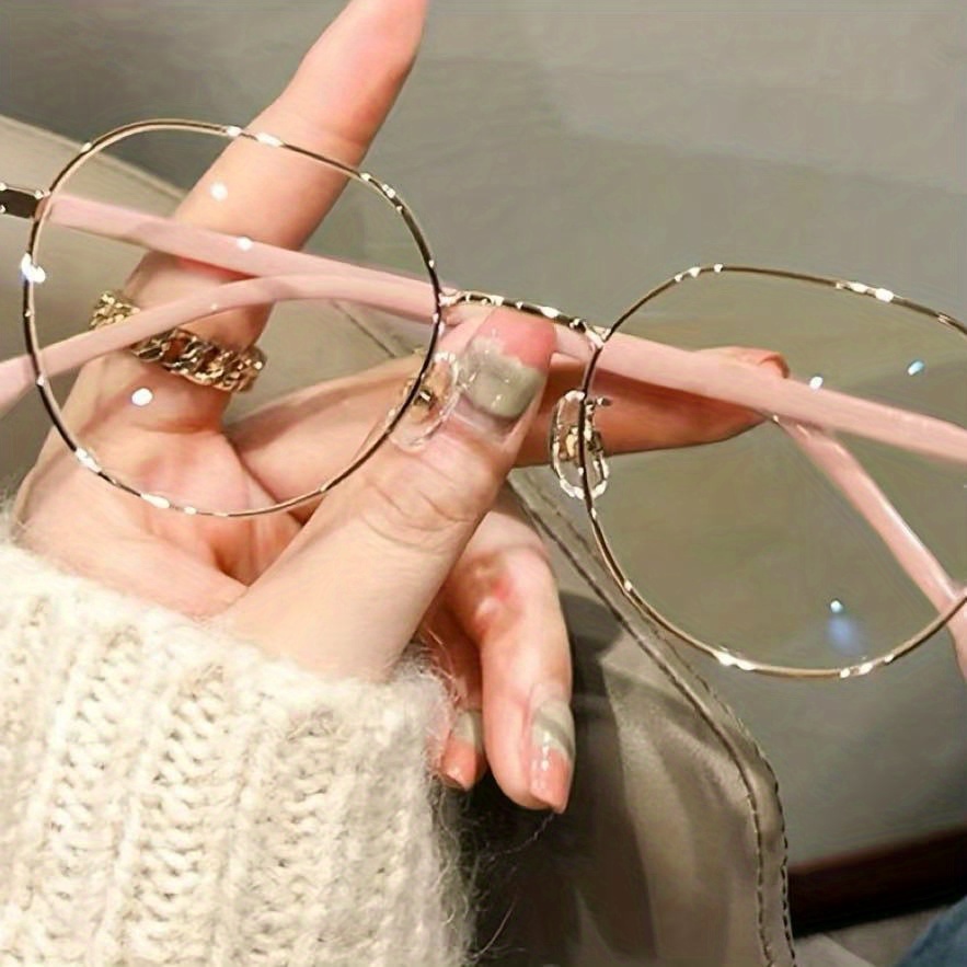 1pc Academy Style Glasses Metal Frame Large Frame Glasses