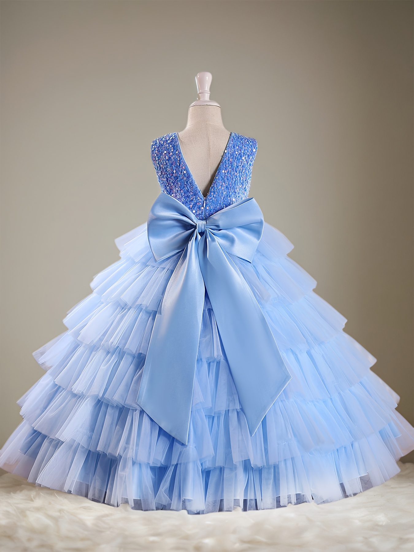 vestido de tule elegante para meninas com sequins Temu Portugal