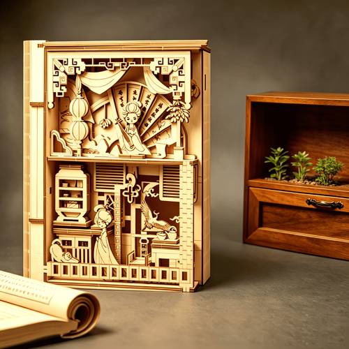 3d wooden puzzle book nook kit diy craft for adults asian aesthetic bookshelf decor unique gift for book lovers mothers day gift easter gift fathers day gift christmas gift birthday gift
