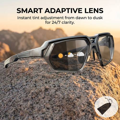 mens sunglasses with photochromic polarized lenses that offering uv400 protection suitable for driving cycling and outdoor activities