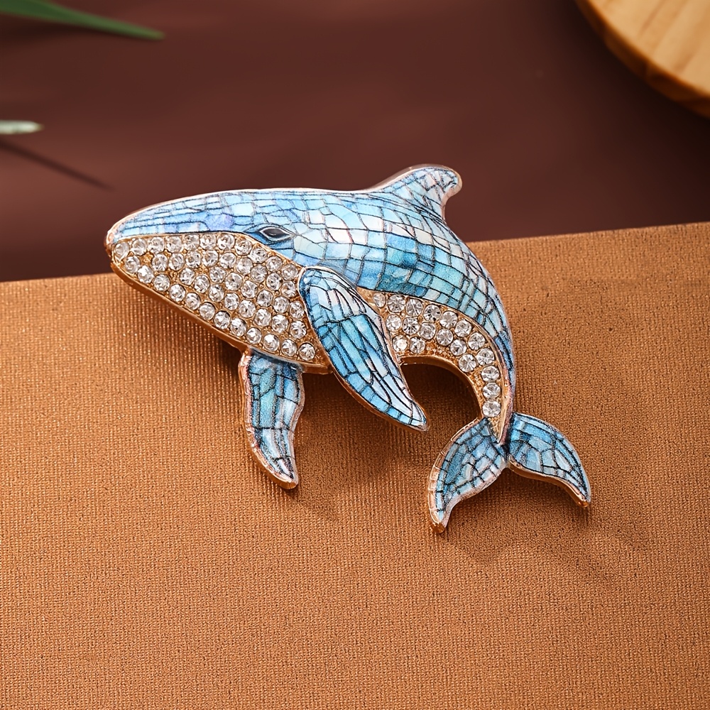 TEMU Enamel Brooch, Rhinestone Inlaid Badge, Vintage Cute Animal Mosaic Resin Alloy, Fully, Women's Coat And Bag Decor, Accessory For Daily Wear,