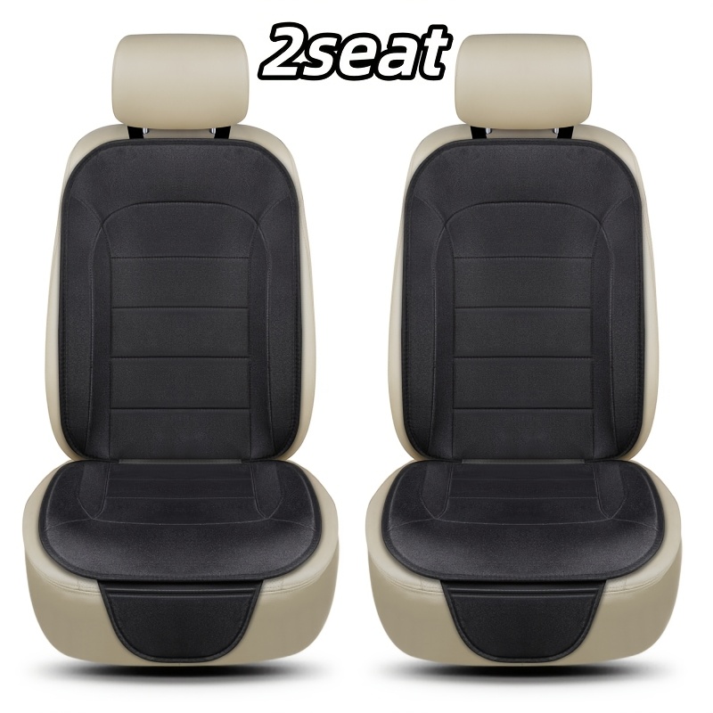 Image of 2pcs Dual-seat Universal Fabric Car Seat Cushion, Comfortable, Cool, Breathable, Universal Dual-seat , Five-seat Car Interior Set Seat Covers And Cushions, Suitable For Most Car Models