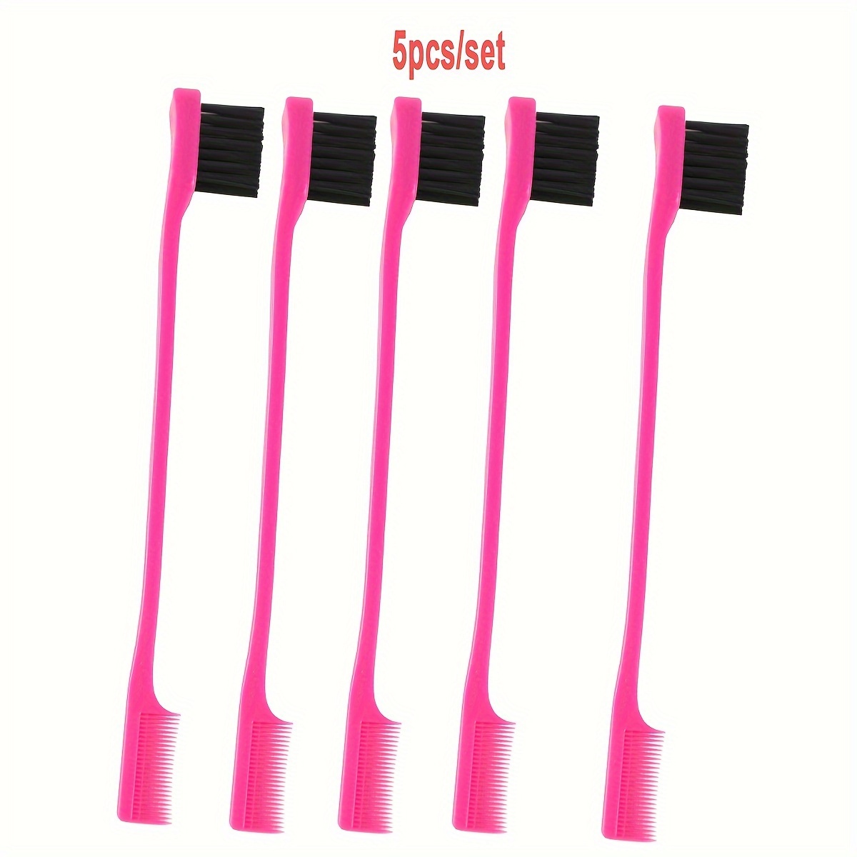 TEMU Set de 5 brosses pour contour de cheveux, multifonctionnelles, , brosse à cheveux pour le , brosse à sourcils, brosse pour le des , outils de