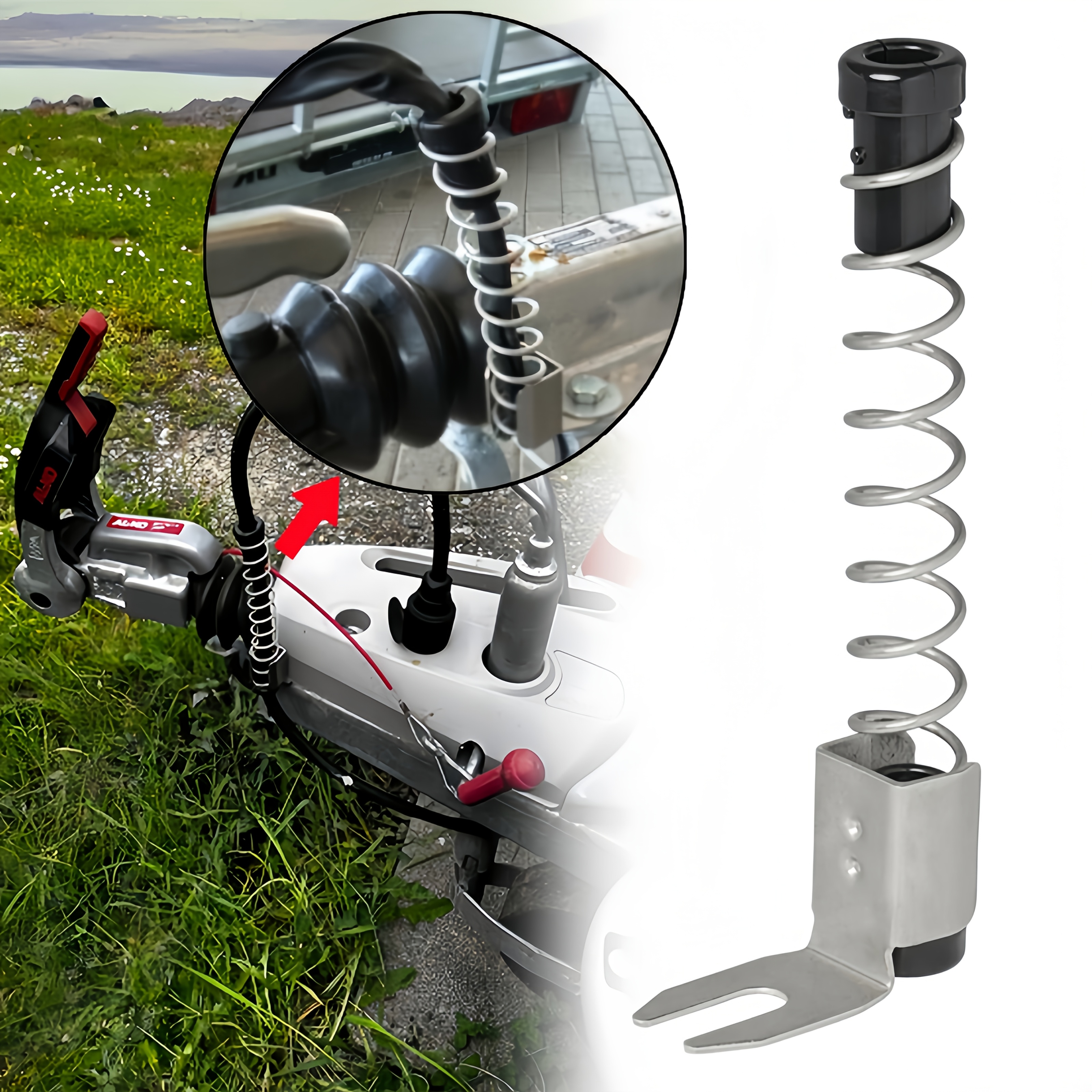 TEMU 1 Set Kabelveer Kabelbescherming Veer voor Aanhanger, Caravan. Veerbelaste Aanhanger Accessoire voor het Beschermen van Aanhangerkabels tegen
