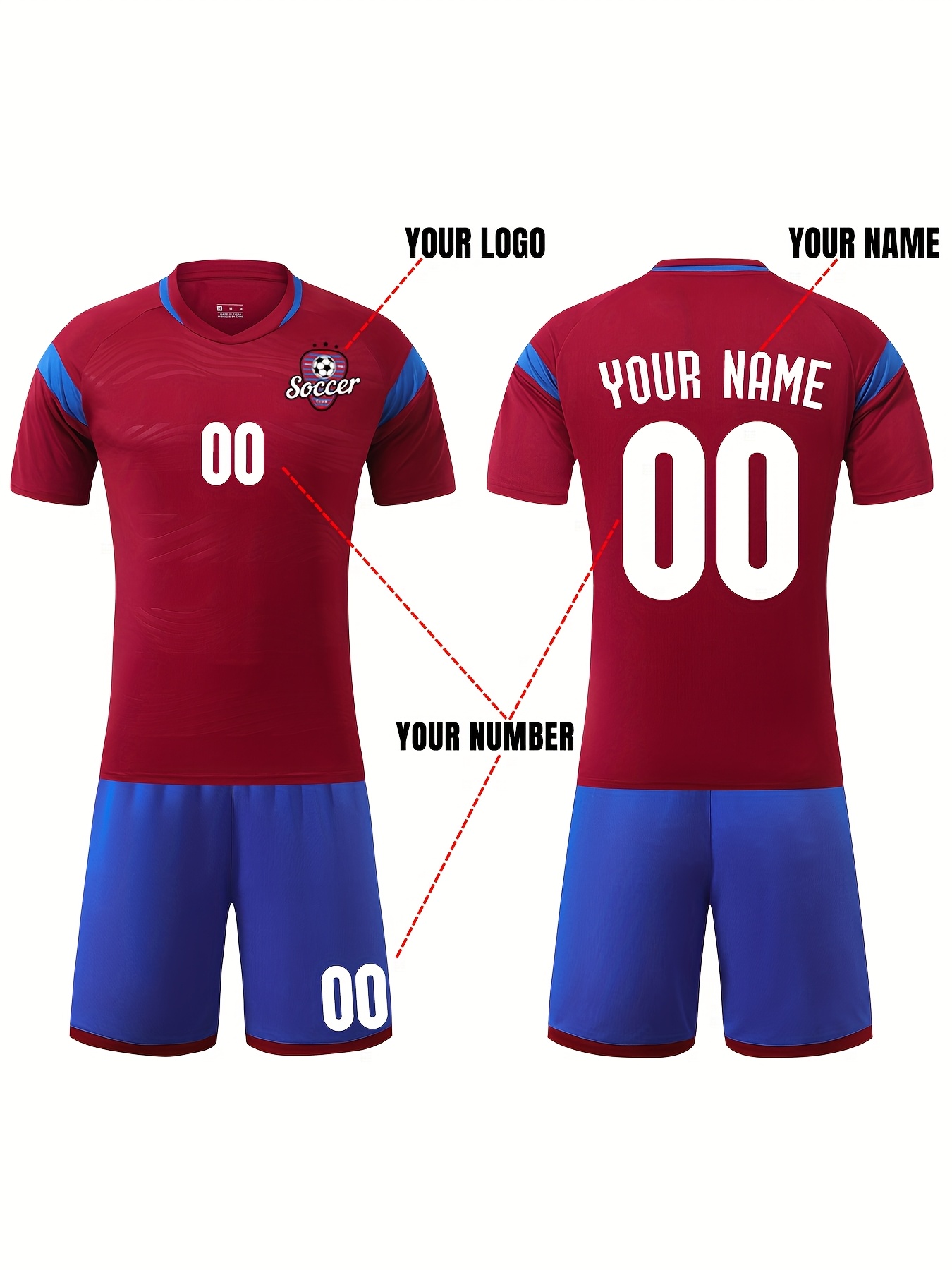 ensemble maillots football personnalisés garçons kit sport Temu