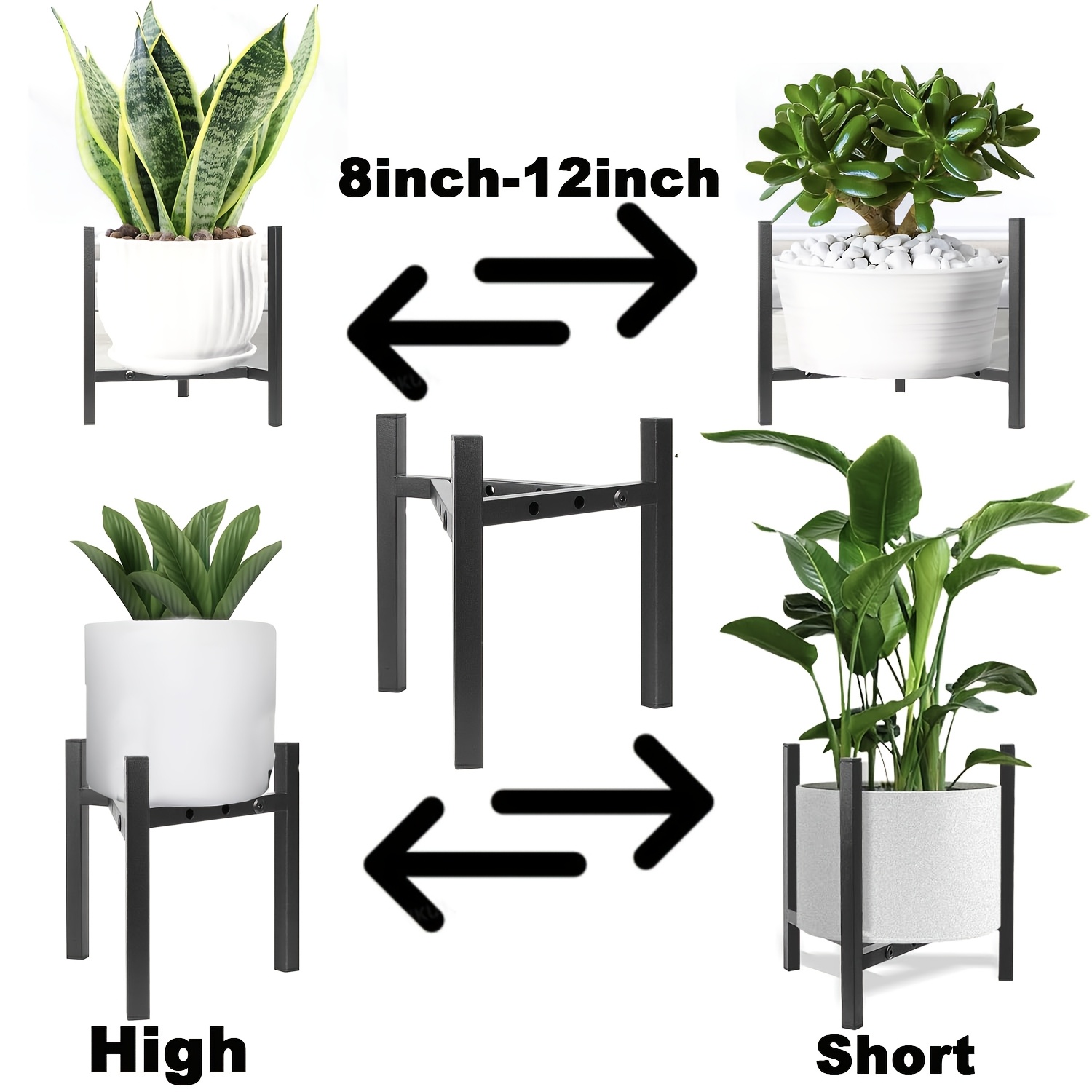 

Metal Plant Stand, Sturdy Modern Holder And Storage Shelf For Indoor And Outdoor Use