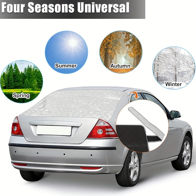 

Rear Windshield , A 4-layer Protection For Car Windshields, Frost Sunshade Cover For Winter Protection Against Snow , Comes With 2 Fixed Hooks, Suitable For Most Sedans, Trucks, , And Suvs.